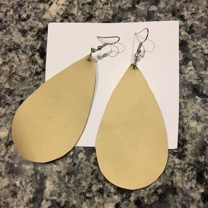 Gold leather earrings